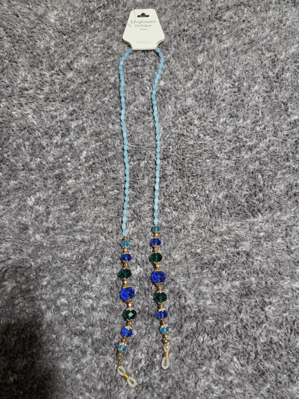 Beaded Blue & Green Eyeglass Holder Chain